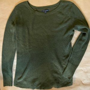 American Eagle olive green rubbed tunic sweater
